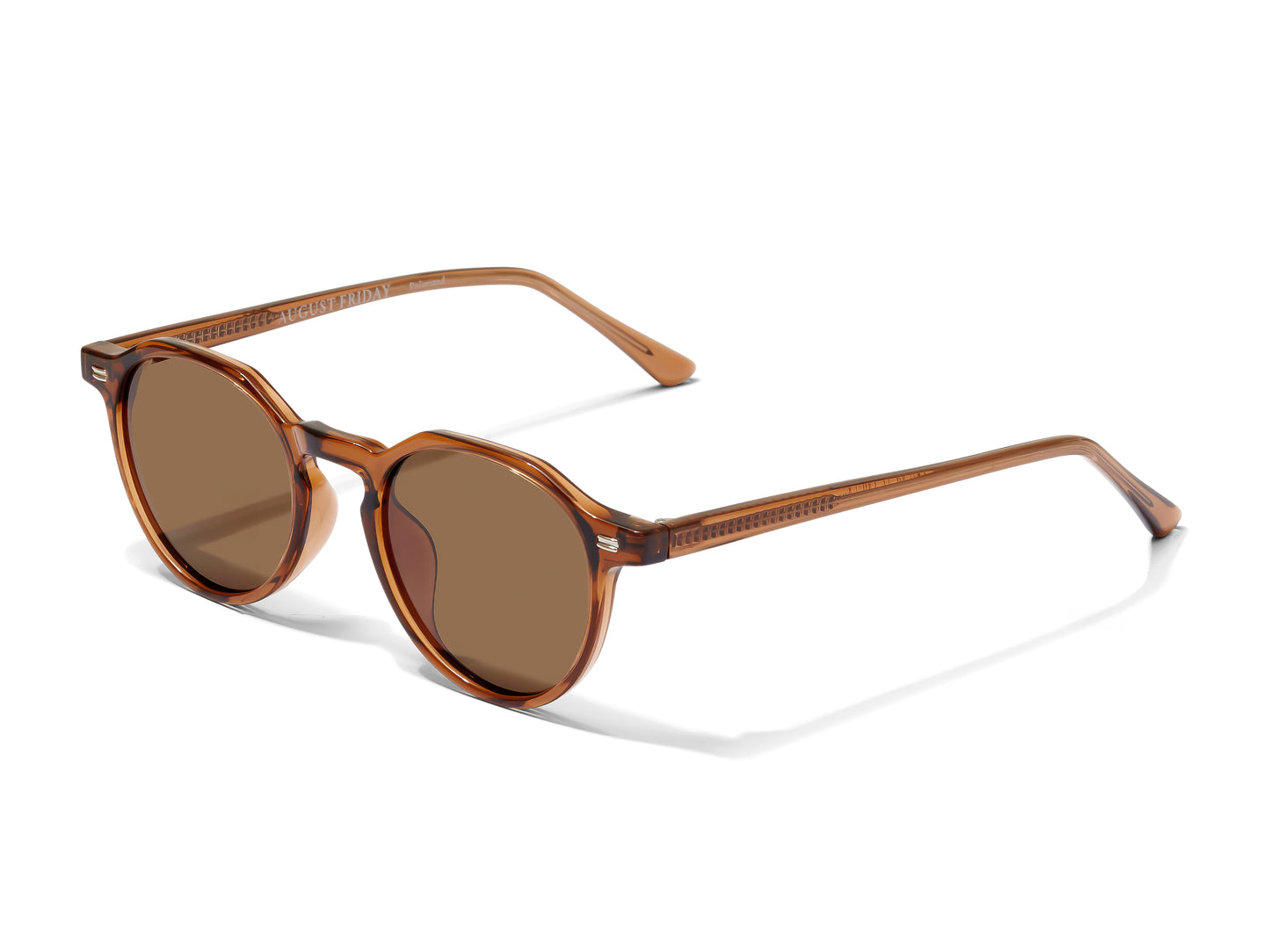 Brown round sunglasses - unisex - asian fit low bridge fit sunglasses