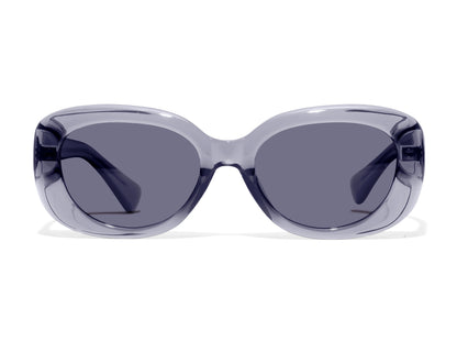 Translucent Grey Rounded Rectangle Frame. Slighlty oversized, thick frames. Asian fit low bridge fit sunglasses